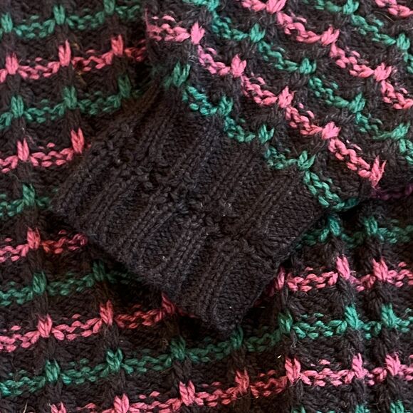 Donegal II Jamie Burns Vintage Sweater 100% Hand Loomed Wool Ireland Blue - Picture 7 of 7